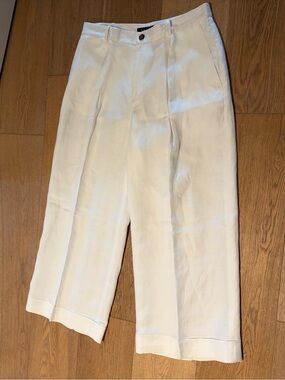 Lauren Ralph Lauren white Wide-Leg Cropped Trousers NWOT